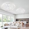 windphoto 2 Pack 24" Ceiling Fans with Lights and Remote, Fandelier White | 3CCT, 6 Speeds, Dimmable Low Profile, Flush Mount Ceiling Fan, Timer, Reversible, Memory, Bedroom, Living Room, Kitchen