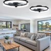 81uiIUU5IzL._AC_SL1500_.jpg windphoto 2 Pack 20" Ceiling Fans with Lights, Fandelier for Bedroom | Flush Mount Fan Light, Stepless Dimmable, App/Remote Control, 3 CCT Led, 6 Speeds, Quiet Reversible DC Motor, Black