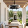 windphoto 24" Outdoor Ceiling Fans with Light, IP65 Waterproof Gazebo Fan | Outdoor Fan with Hanging Hook, Remote & App Control, 3CCT Dimmable,Timer, Caged Plug in Ceiling Fan for Patio, Porch, Pergola