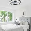 windphoto 26" Low Profile Ceiling Fans with Lights, Remote/APP Control, Black | Wider Airflow, Stepless Dimmable LED, Quiet Reversible DC Motor, 6 Speeds, 3CCT, Timer, Bedroom, Living Room, Kitchen