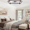 windphoto 24" Ceiling Fans with Lights and Remote, Low Profile Led Fan Light | Flush Mount, Stepless Dimmable Fandelier, 6 Speeds, 3 CCT, Quiet Reversible DC Motor, 2H Timer, Bedroom, Living Room, Brown