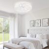 windphoto 24" Ceiling Fans with Lights and Remote, Fandelier White | 3CCT, 6 Speeds, Dimmable Low Profile, Flush Mount Ceiling Fan, Timer, Reversible, Memory, Bedroom, Living Room, Kitchen