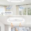windphoto 24" Ceiling Fans with Lights, Low Profile Fandelier for Bedroom | Flush Mount Fan Light, Stepless Dimmable, App/Remote Control, 3 CCT Led, 6 Speeds, Quiet Reversible DC Motor, White
