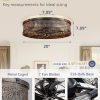 81wN3sCmiL._AC_SL1500_.jpg windphoto 20" Caged Farmhouse Ceiling Fan and Light with Remote, Black Gold | Flush Mount, Bladeless Enclosed Fandelier, 6 Speed, Quiet Powerful DC, Rustic,Vintage, Rustic, Small, Bedroom, Kitchen