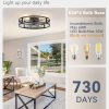 windphoto 26" Black Caged Low Profile Ceiling Fan with Light and Remote | Flush Mount, Bladeless Enclosed Fandelier, 6 Speed, Quiet Powerful DC, Rustic,Farmhouse, Large, Bedroom, Kitchen, Indoor