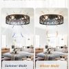 81wudT2OH4L._AC_SL1500_.jpg windphoto 20" Caged Farmhouse Ceiling Fan with Light, Flush Mount, Black Gold | Remote&APP Control, Small Low Profile, Rustic Fandaliers, Industrial Bladeless Enclosed, Powerful Motor for Bedroom, Kitchen