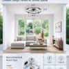 windphoto 30" Low Profile Ceiling Fans with Lights, Remote/APP Control, Black | Wider Airflow, Stepless Dimmable LED, Quiet Reversible DC Motor, 6 Speeds, 3CCT, Timer, Bedroom, Living Room, Kitchen