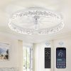 81xEz6mzXLL._AC_SL1500_.jpg windphoto 16.5" Black Caged Ceiling Fan and 20" White Low Profile CCT Dimmable LED Ceiling Fan with Light & Remote, 6 Speed, Timing for Outdoor and Bedroom, Kitchen