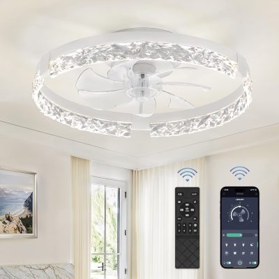 81xEz6mzXLL._AC_SL1500_.jpg windphoto 20 Inch Low Profile Ceiling Fans with Lights and Remote, Fandelier Ceiling Fan Flush Mount, 3000K-6000K Dimmable LED Fan Light, White Modern Ceiling Fans with Lights for Bedroom | Flush Mount, Fandelier, 3000K-6000K, Dimmable LED, for Bedroom