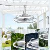 windphoto 24" Waterproof Grey Outdoor Ceiling Fan with Light for Gazebo | IP65 Wet Rated,APP Control,6-Speeds,3CCT Dimmable,Reverse DC Motor,Suitable for 12' x 14' Area,Plug In for Patio,Porch