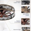 windphoto 23" Caged Ceiling Fan with Light and Remote, Fandalier, Black Gold | Flush Mount Low Profile, APP Control, Rustic Bladeless Industrial Enclosed, Quiet & Powerful for Bedroom,Kitchen,Dining Room