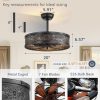 windphoto 20" Caged Farmhouse Victorian Ceiling Fan with Light, Black | Downrod, Bladeless Enclosed Fandelier, 6 Speed, Quiet Powerful DC, Rustic,Vintage, Rustic, Small, Bedroom, Kitchen
