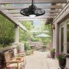 windphoto 20" Outdoor IP65 Waterproof Plug in Ceiling Fan with Lights | 6 Speeds,3CCT,Quiet,Timer,Remote Control,Smart App,DC motor,Reversible,Caged Design,ABS Material,Gazebo,Patio,Porch,Pergola