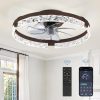 81zNLPLa8tL._AC_SL1500_.jpg windphoto 20 Inch Low Profile Ceiling Fans with Lights and Remote, Fandelier Ceiling Fan Flush Mount, 3000K-6000K Dimmable LED Fan Light, Brown Modern Ceiling Fans with Lights for Bedroom | Flush Mount, Fandelier, 3000K-6000K, Dimmable LED, for Bedroom