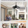windphoto 20" Outdoor IP65 Waterproof Plug in Ceiling Fan with Lights | 6 Speeds,3CCT,Quiet,Timer,Remote Control,Smart App,DC motor,Reversible,Caged Design,ABS Material,Gazebo,Patio,Porch,Pergola
