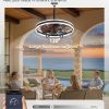 windphoto 24" Outdoor Ceiling Fans with Light, IP65 Waterproof Gazebo Fan | Outdoor Fan with Hanging Hook, Remote & App Control, 3CCT Dimmable,Timer, Caged Plug in Ceiling Fan for Patio, Porch, Pergola