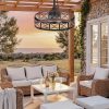 913jUn8cXJL._AC_SL1500_.jpg windphoto 22" Outdoor Ceiling Fan No Light, Wet Rated Gazebo Fan | IP65 Waterproof, Plug in Outdoor Fan, 4Timer, 6-Speed Reversible Motor, with Hanging Hook, Caged, for Patio, Porch, Pergola