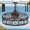 916Ya0js9RL._AC_SL1500_.jpg windphoto 22" Outdoor Ceiling Fan No Light, Wet Rated Gazebo Fan | IP65 Waterproof, Plug in Outdoor Fan, 4Timer, 6-Speed Reversible Motor, with Hanging Hook, Caged, for Patio, Porch, Pergola