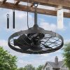 91DJpTrgmL._AC_SL1500_.jpg windphoto 20" Outdoor Ceiling Fan No Light, Plug-in Waterproof Gazebo Fan | 6 Speeds, 3 Timers, 2 Hanging Rods, Mute Remote, Reversible Motor, Memory Function, Cage Design, for Pergola, Patio, Porch