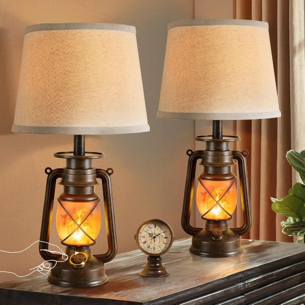 91wpfj2jVCL._AC_SL1500_.jpg windphoto 18.72" LED Vintage Lantern Flickering Flame Table Lamps for Bedrooms Set of 2 18.72" Blow-Controlled LED Lantern Flickering Flame Table Lamps for Bedrooms Set of 2