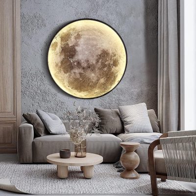 91yDUyNPnAL._AC_SL1500_.jpg Dimmable Moon Wall Light 31.5 inch Wall Lights with Remote Control Plug-in Modern LED Wall Light, 40W Black Wall Lamp Indoor Wallmounted Ceiling Light Fixture for Hallway Bars Cafes KTV